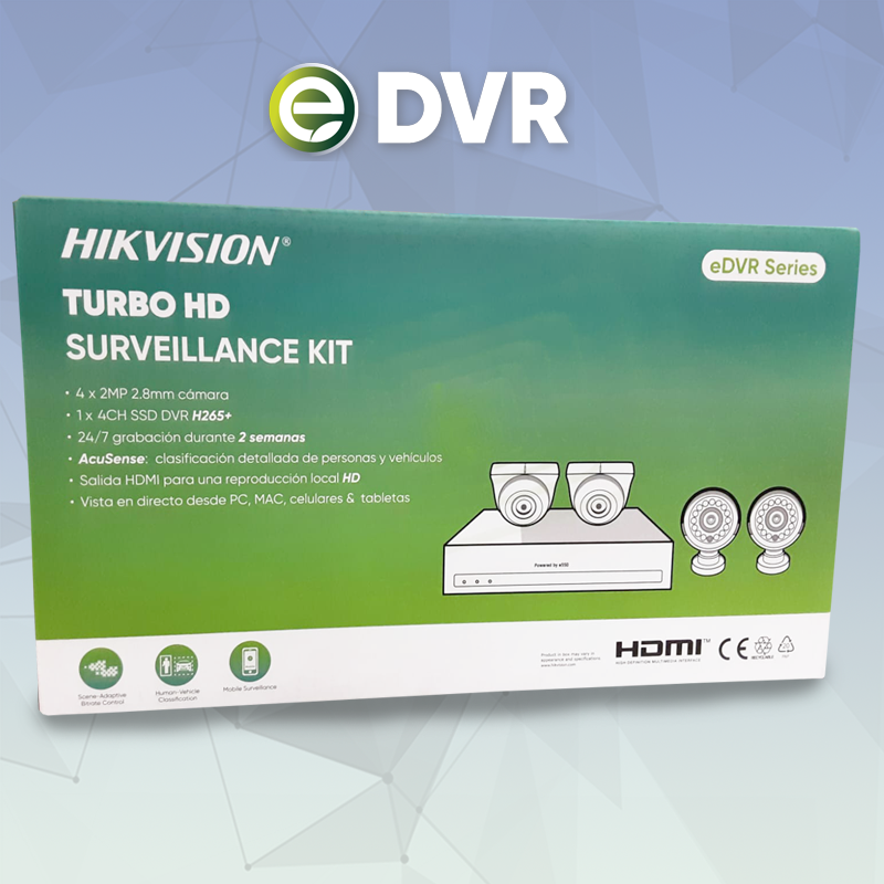 KIT EDVR DE 4 CAMARAS E04HG2B2T-KIT HIKVISION 1080P